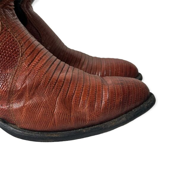 Tony Lama Exotic Lizard Western Cowboy Boots Men’s Sz 10 EE Black Brown Vintage main image 11